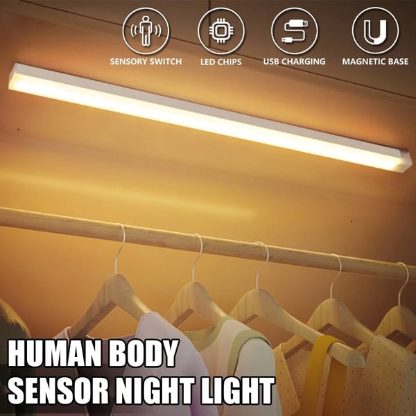 Intelligent Human Body Sensing Light Strip Usb Charging Led Wardrobe Light Magnetic Suction Cabinet Wine Cabinet Corridor Small Night Light