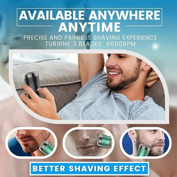 Small Electric Men's Travel Portable Beard Knife That Can Be Washed And Given Away To Boyfriends. Shaving Knife With Rotating Multiple Blade Heads