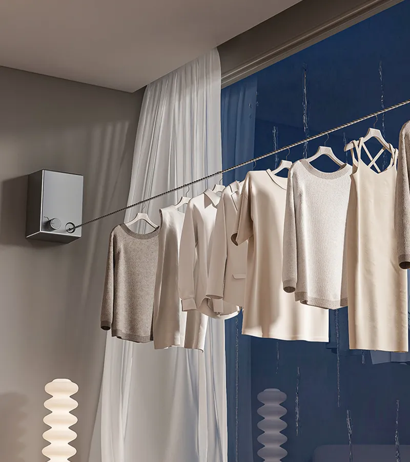 Invisible Clothesline, No Punching, Balcony, Bathroom, Retractable Clothesline, Indoor And Outdoor Household Wire Rope Drying Rack