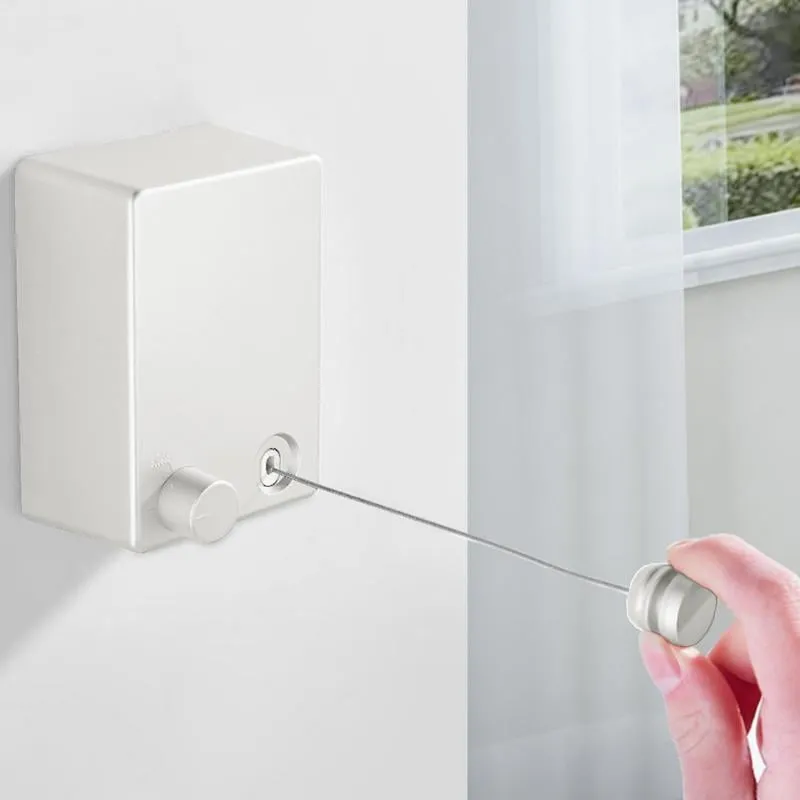 Invisible Clothesline, No Punching, Balcony, Bathroom, Retractable Clothesline, Indoor And Outdoor Household Wire Rope Drying Rack