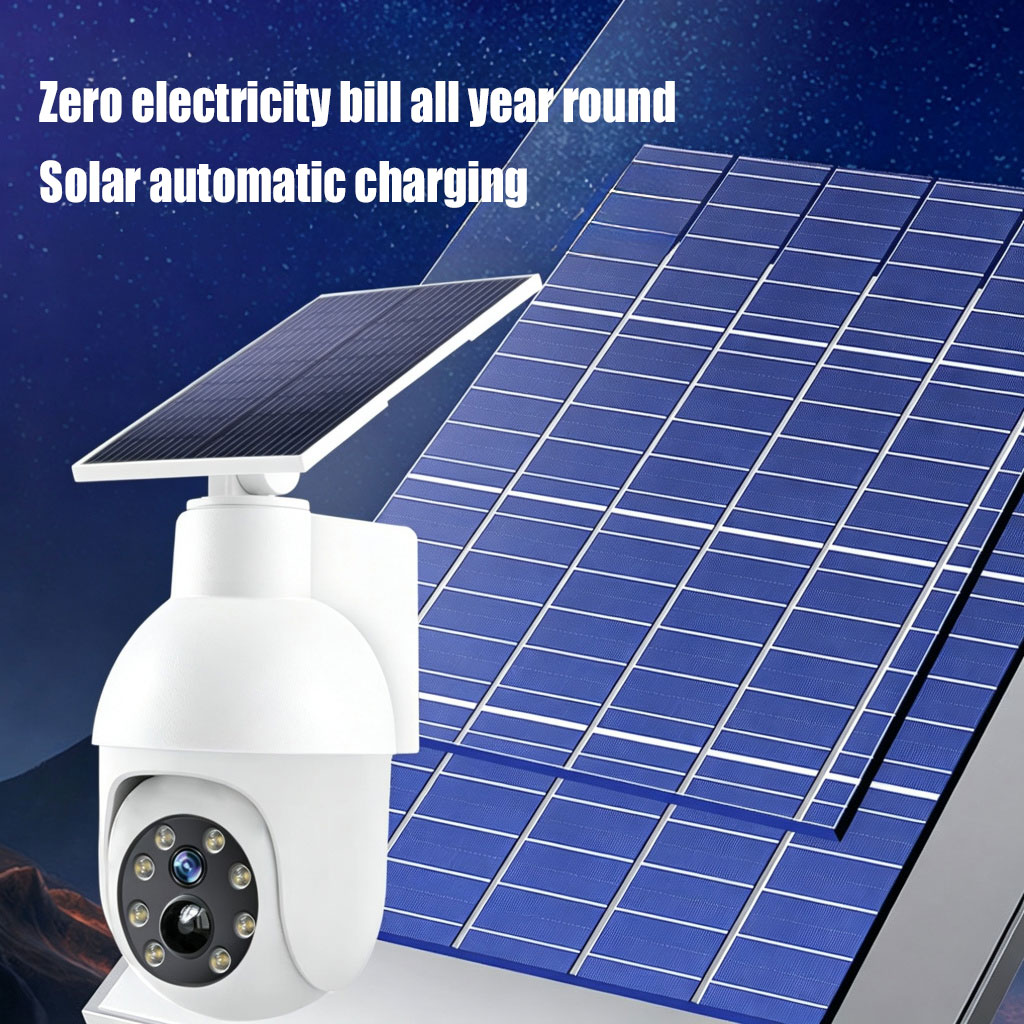 Solar Powered Outdoor Courtyard Lights, Intelligent Human Body Sensing Lighting, Simulation Monitoring Cameras, Street Lights