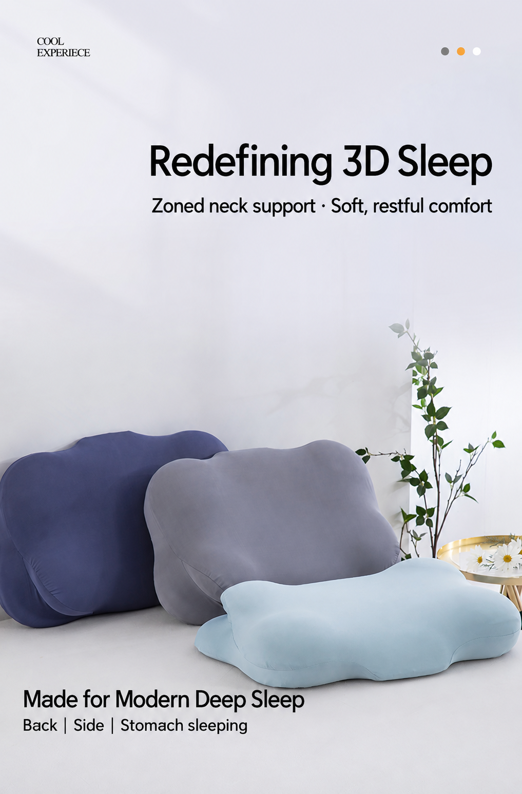 [Zero Pressure Cloud Memory Foam Pillow For Adults To Support Cervical Spine And Aid Sleep