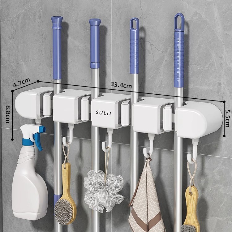 Suction Cup Mop Wall Clamp No Punching Hook Toilet Bathroom Storage Fixed Rack Broom Storage Artifact Hanging Rack