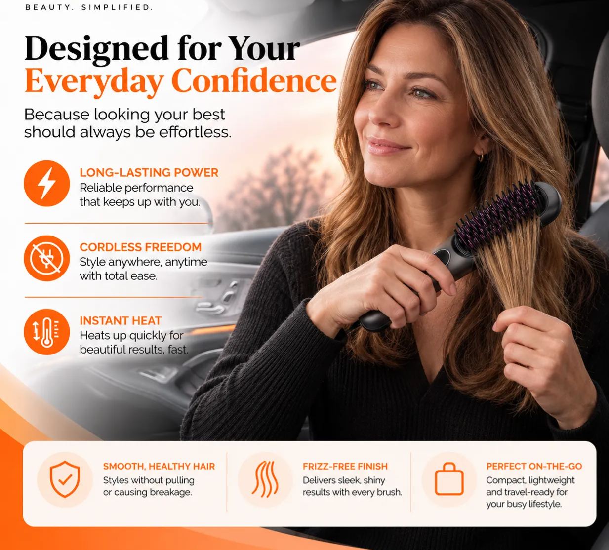 Digital Display Rechargeable Straightening Brush