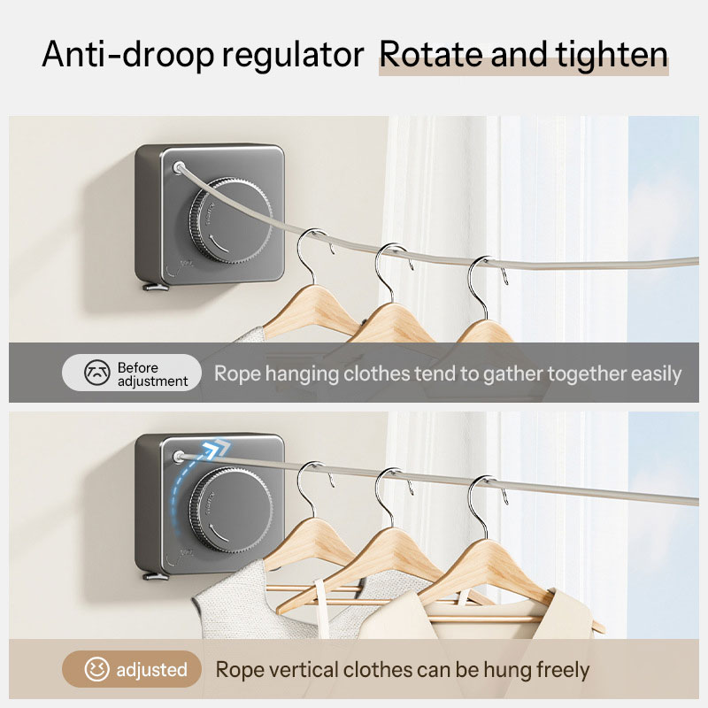 Invisible Clothesline, No Punching, Balcony, Bathroom, Retractable Clothesline, Indoor And Outdoor Household Wire Rope Drying Rack
