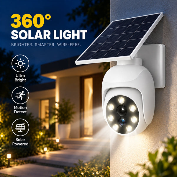 Solar Powered Outdoor Courtyard Lights, Intelligent Human Body Sensing Lighting, Simulation Monitoring Cameras, Street Lights