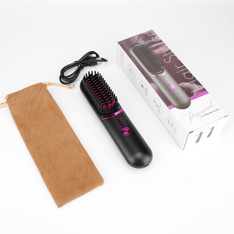 Cordless Straightening And Curling Comb—two-in-one