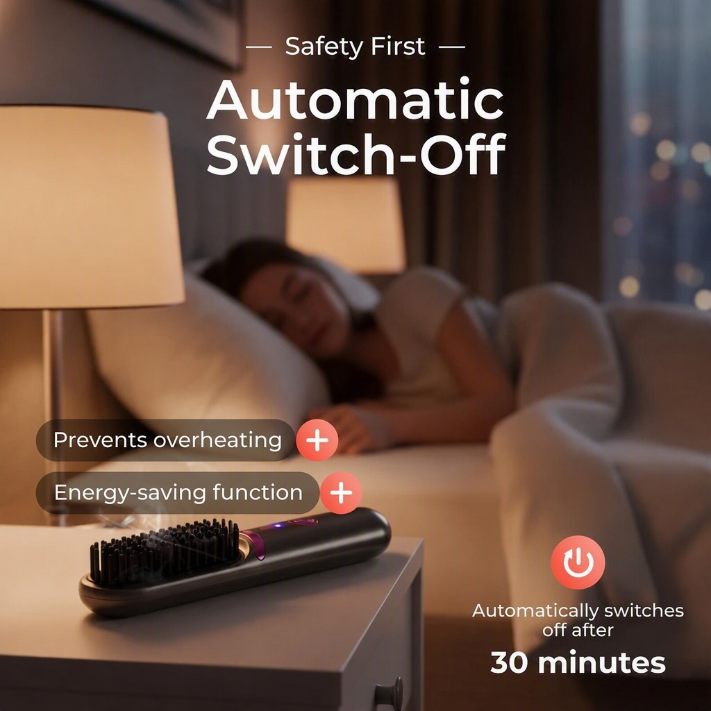 Cordless Straightening And Curling Comb—two-in-one