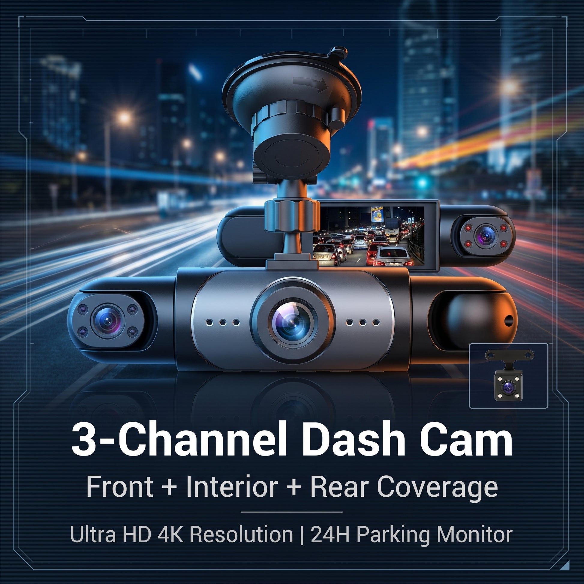 2-inch Four-lens Dash Cam
