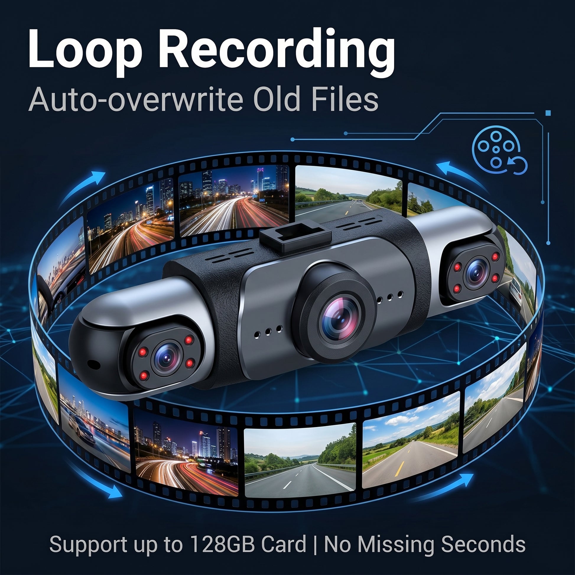 2-inch Four-lens Dash Cam