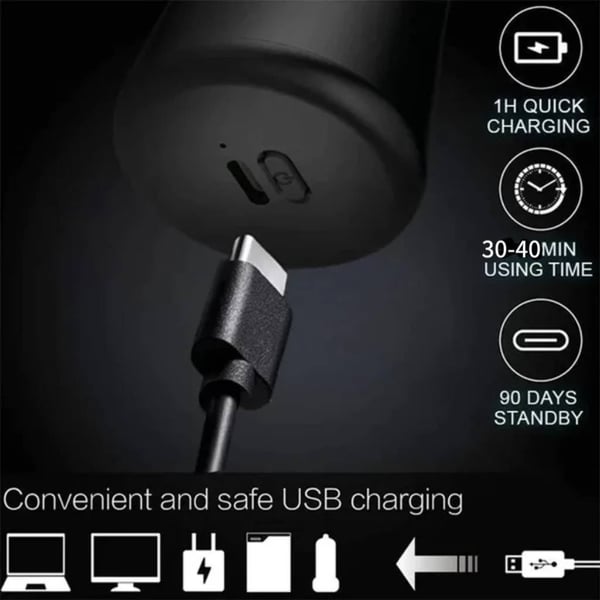 Small Electric Men's Travel Portable Beard Knife That Can Be Washed And Given Away To Boyfriends. Shaving Knife With Rotating Multiple Blade Heads