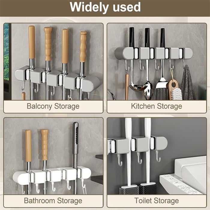 Suction Cup Mop Wall Clamp No Punching Hook Toilet Bathroom Storage Fixed Rack Broom Storage Artifact Hanging Rack