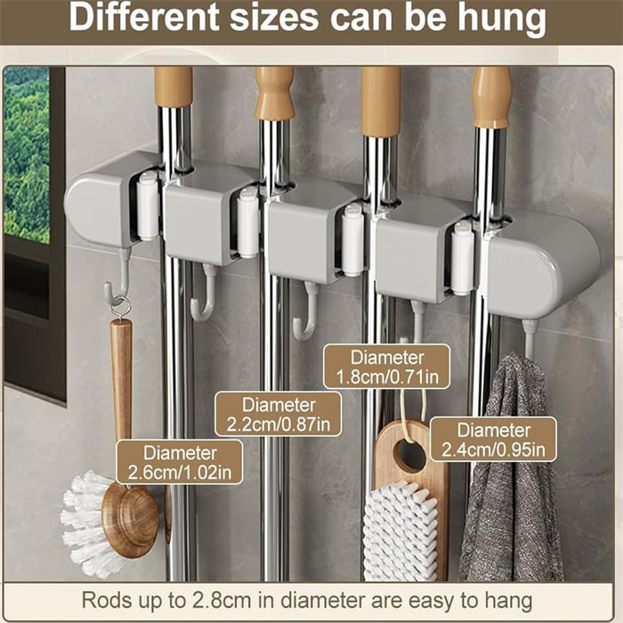 Suction Cup Mop Wall Clamp No Punching Hook Toilet Bathroom Storage Fixed Rack Broom Storage Artifact Hanging Rack