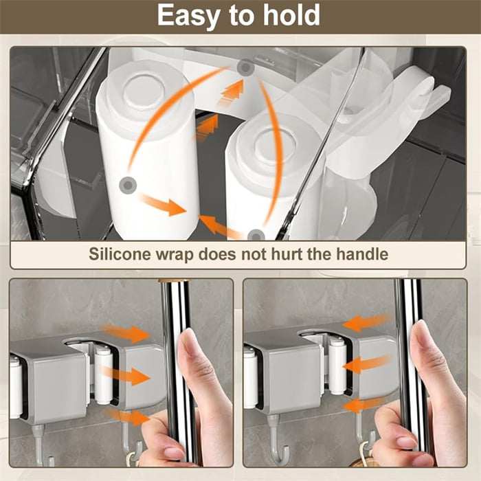 Suction Cup Mop Wall Clamp No Punching Hook Toilet Bathroom Storage Fixed Rack Broom Storage Artifact Hanging Rack