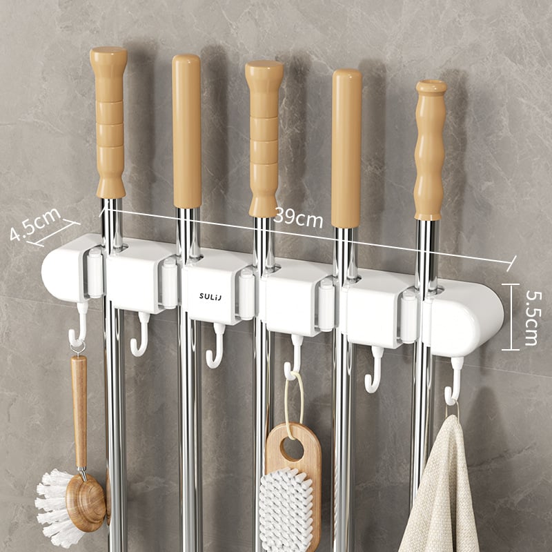 Suction Cup Mop Wall Clamp No Punching Hook Toilet Bathroom Storage Fixed Rack Broom Storage Artifact Hanging Rack