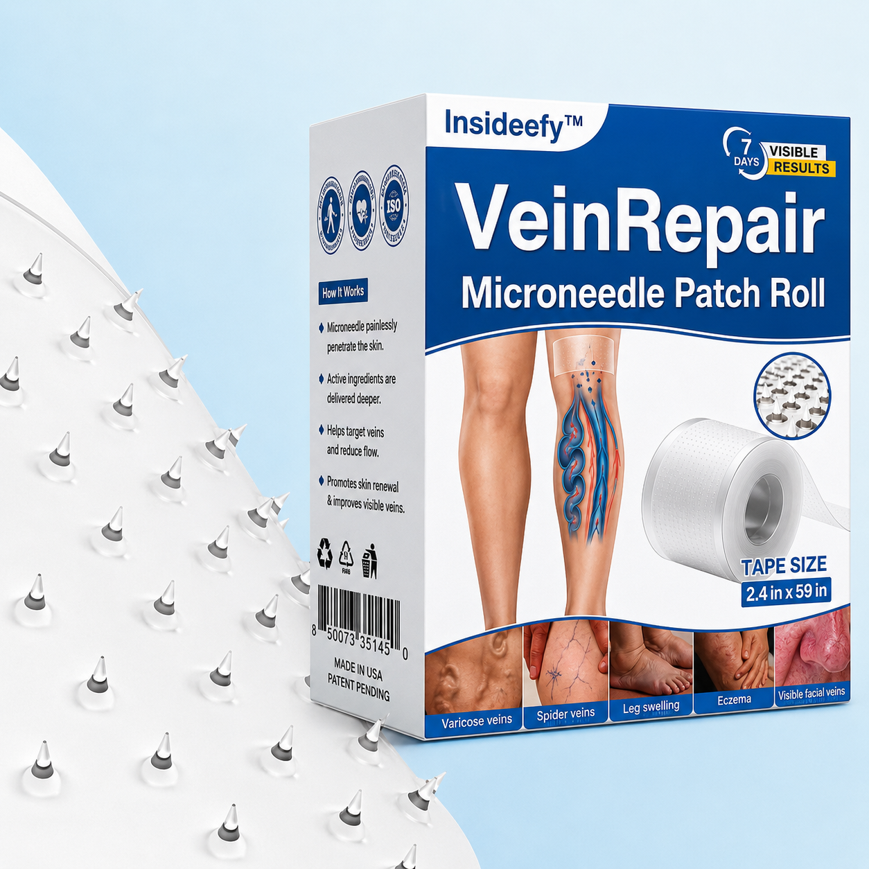 Comfortable, Breathable, And Portable Microneedle Roll-on Patches For Legs