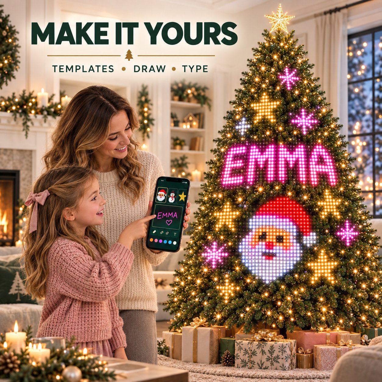 Christmas Tree String Lights For Holiday Decorations: Smart Rgb Led Tree Lights