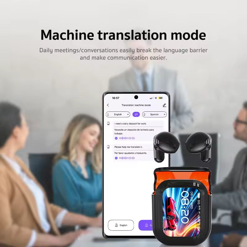 Ai Translation Ne20 Touch Screen True Wireless Four Mark Enc Call Noise Reduction Bluetooth Earphones