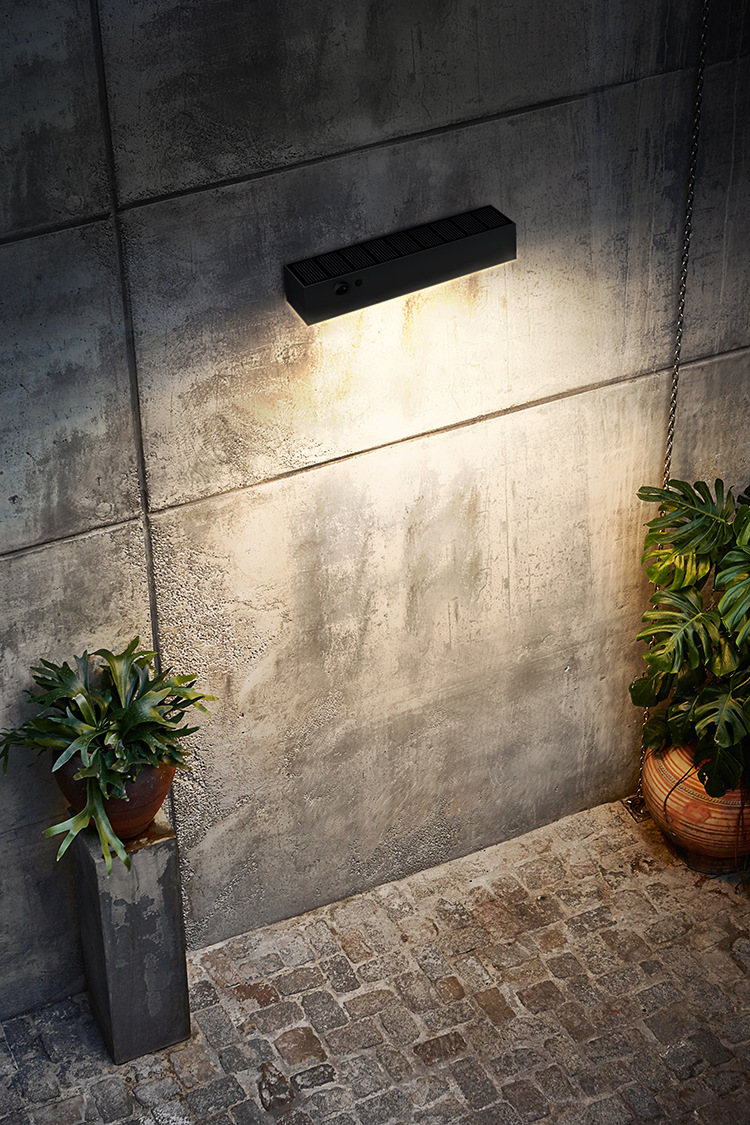 Solar Rectangular Wall Lamp, Outdoor Courtyard Lighting, Street Lamp, Household Garden Waterproof Wall Washing Lamp