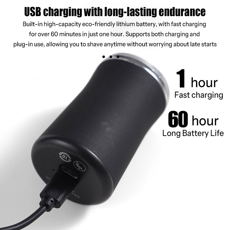 Small Electric Men's Travel Portable Beard Knife That Can Be Washed And Given Away To Boyfriends. Shaving Knife With Rotating Multiple Blade Heads