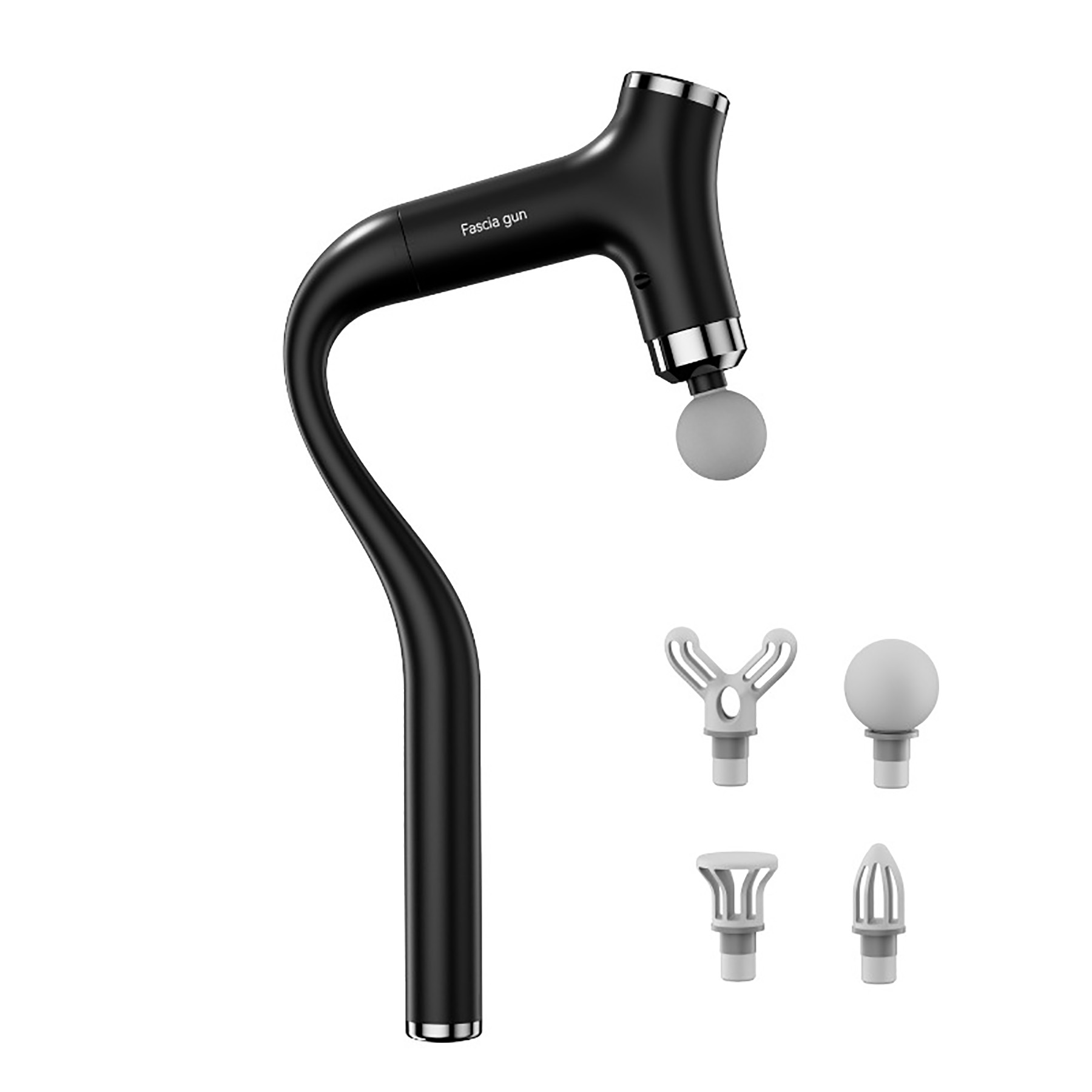 Handheld long-handled angled attachment massager gun