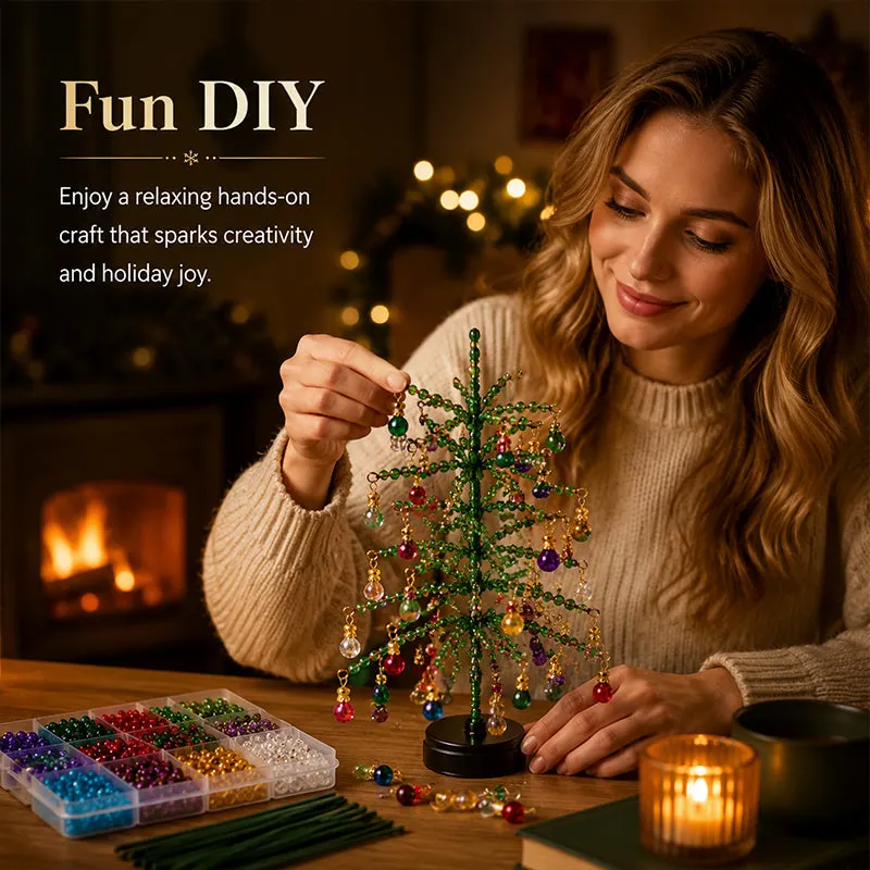 Elegante mini albero di Natale in perline – Set decorativo da collezione per le feste, da tavolo 🎄