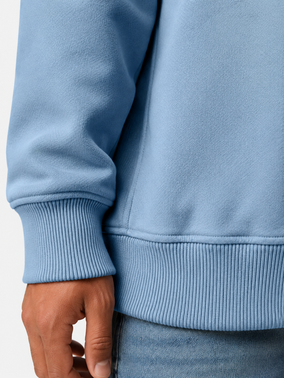 Textured quarter-zip pullover detail 2