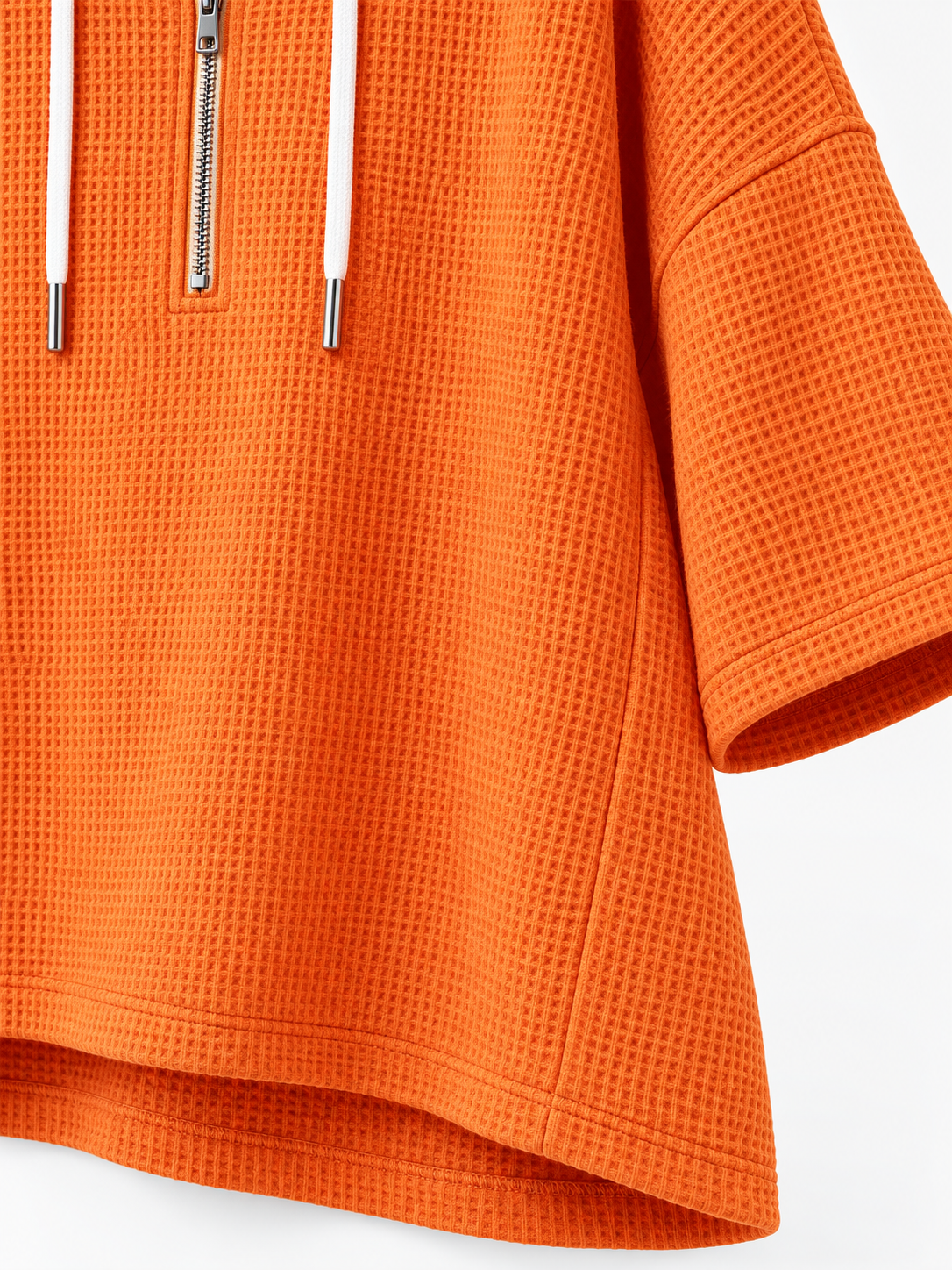 Waffle-texture hoodie detail 3