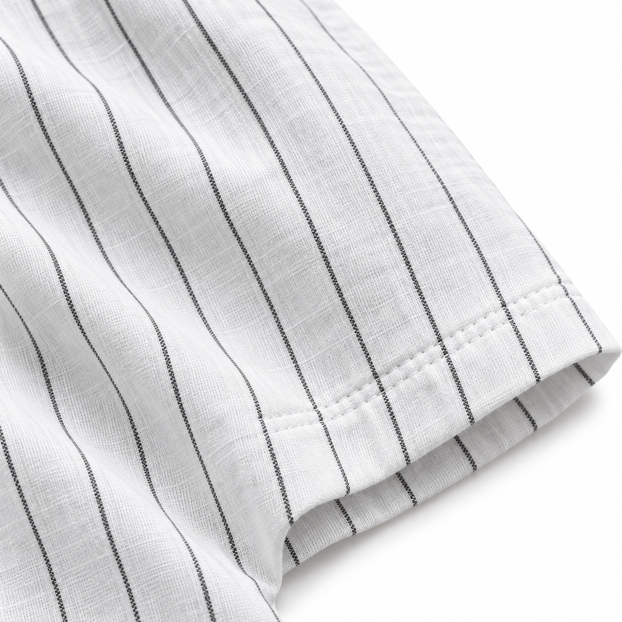 Striped hooded pullover detail