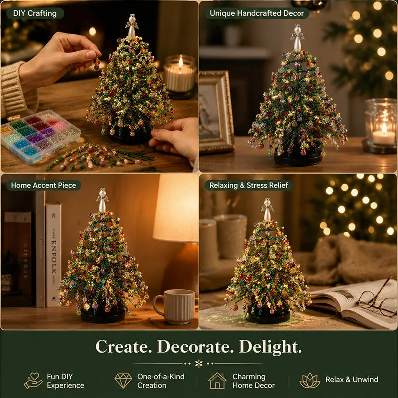 Elegante mini albero di Natale in perline – Set decorativo da collezione per le feste, da tavolo 🎄