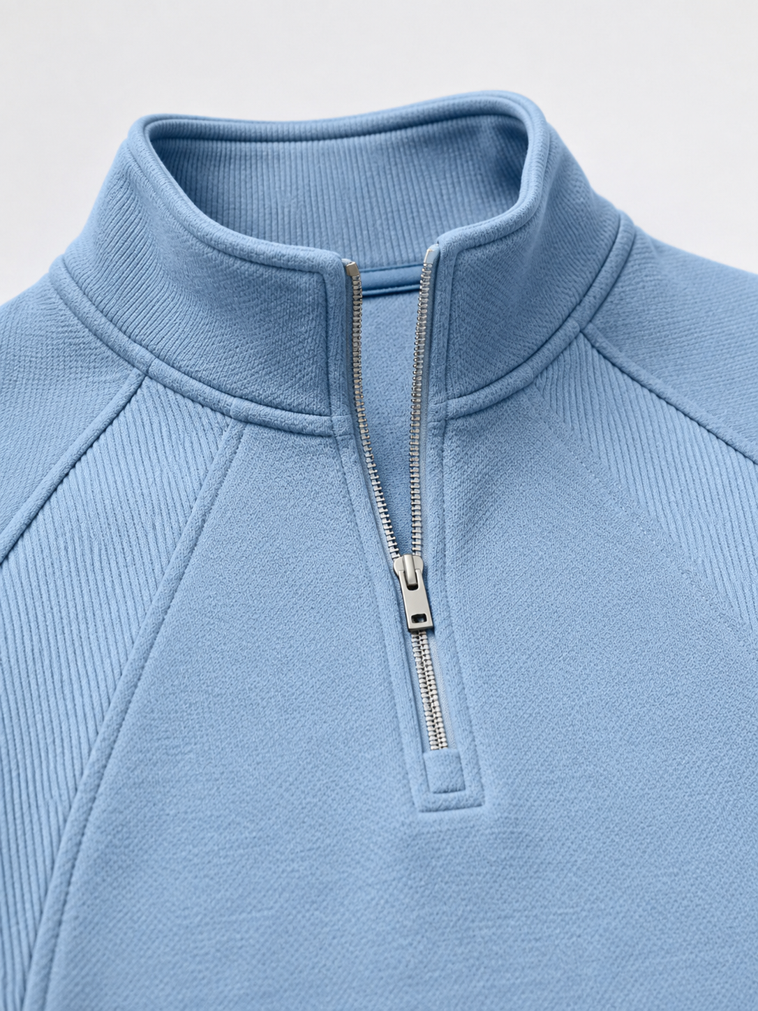 Textured quarter-zip pullover detail 1