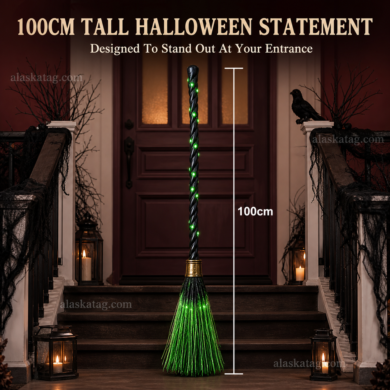 Halloween broom decoration design