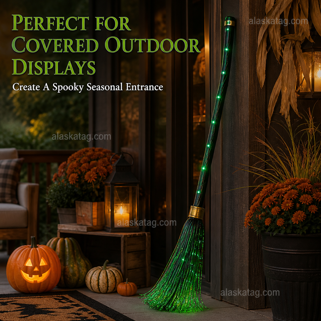 Halloween broom decoration details