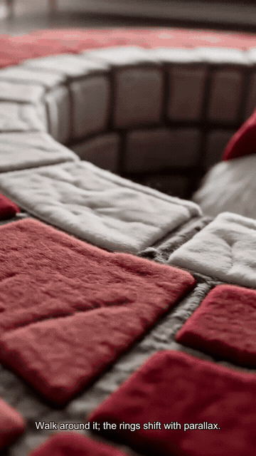 Animated Christmas gnome portal rug view