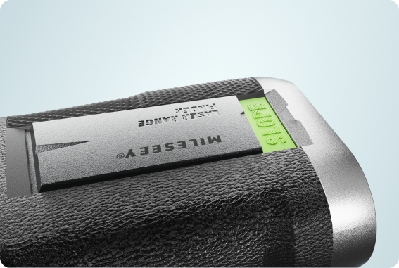 Showing the external slope switch of the MILESEEY PF260 Tour Golf Rangefinder for slope‑adjusting golf measurement