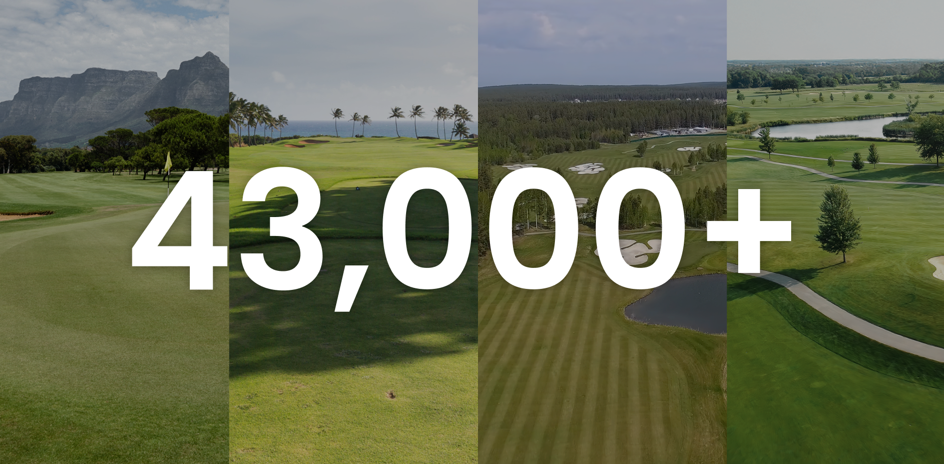 The database includes more than 43,000 diverse golf courses worldwide.