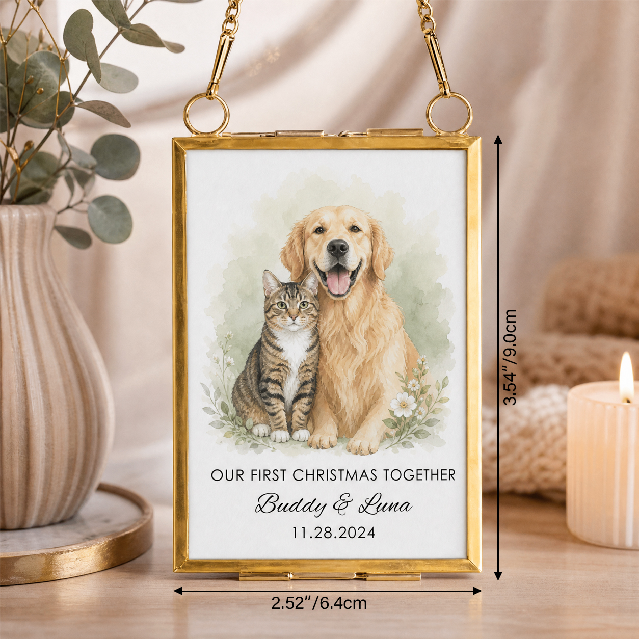 Personalized Photo Ornament, Glass Picture Frame
