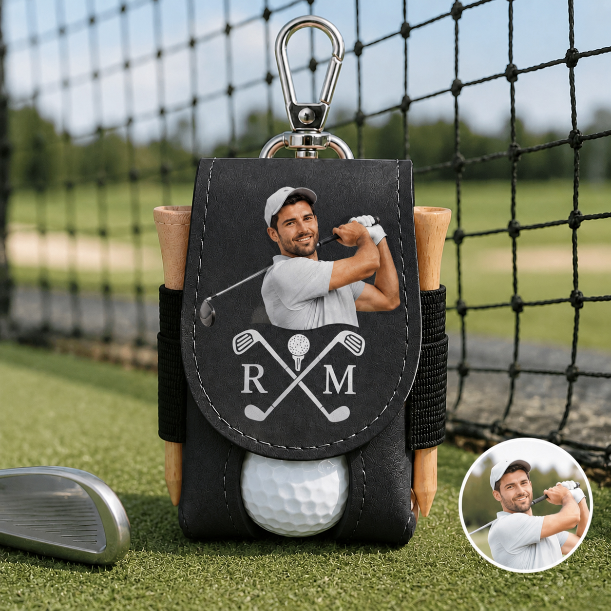 Personalized Leather Golf Ball Bag