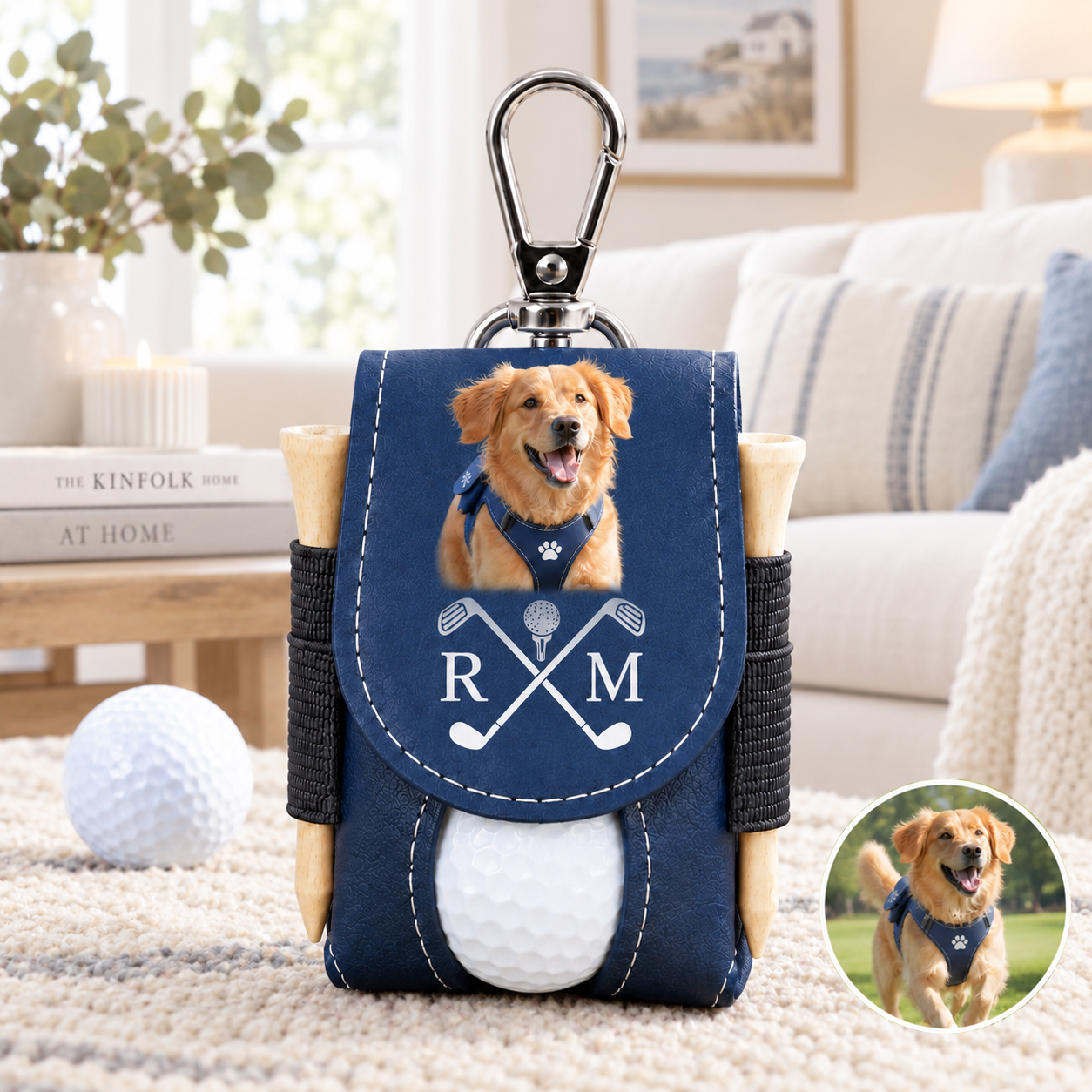 Personalized Leather Golf Ball Bag
