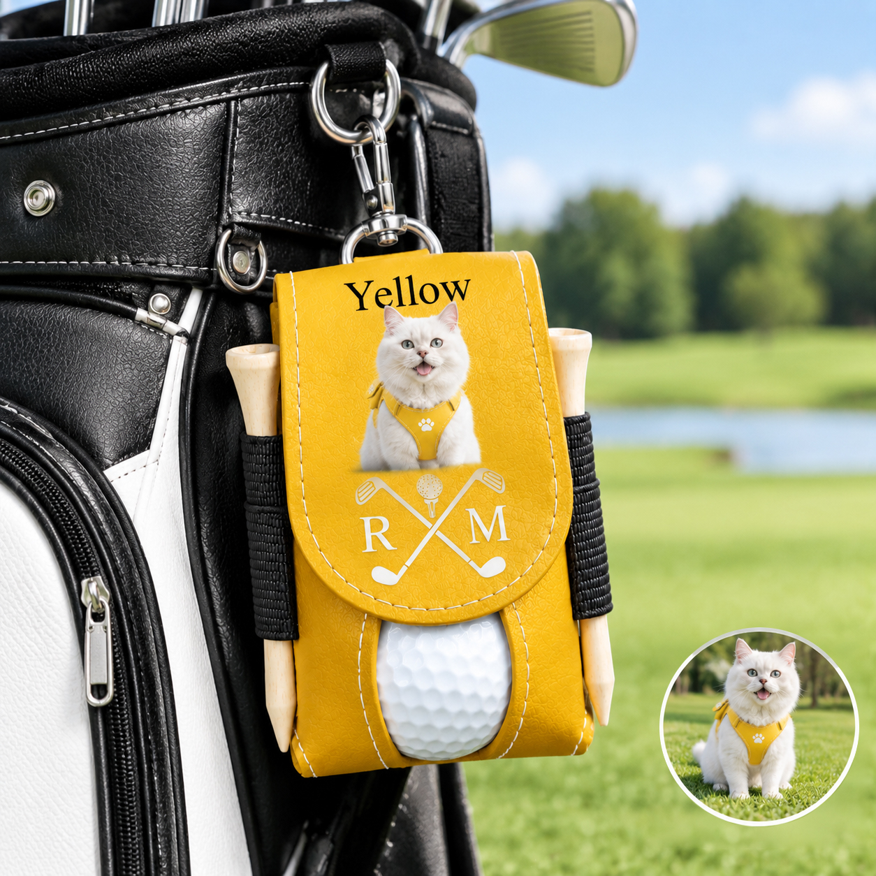 Personalized Leather Golf Ball Bag