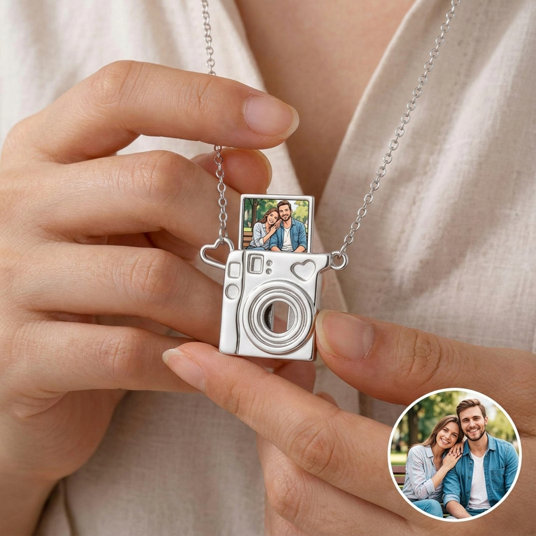 Personalized Instant camera with Photo Necklace