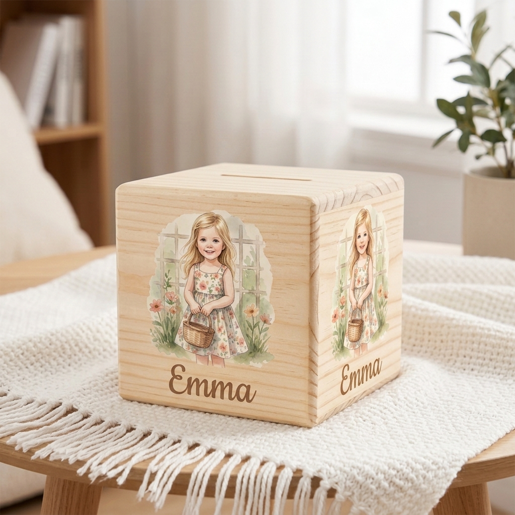 Personalized Wooden Piggy Bank