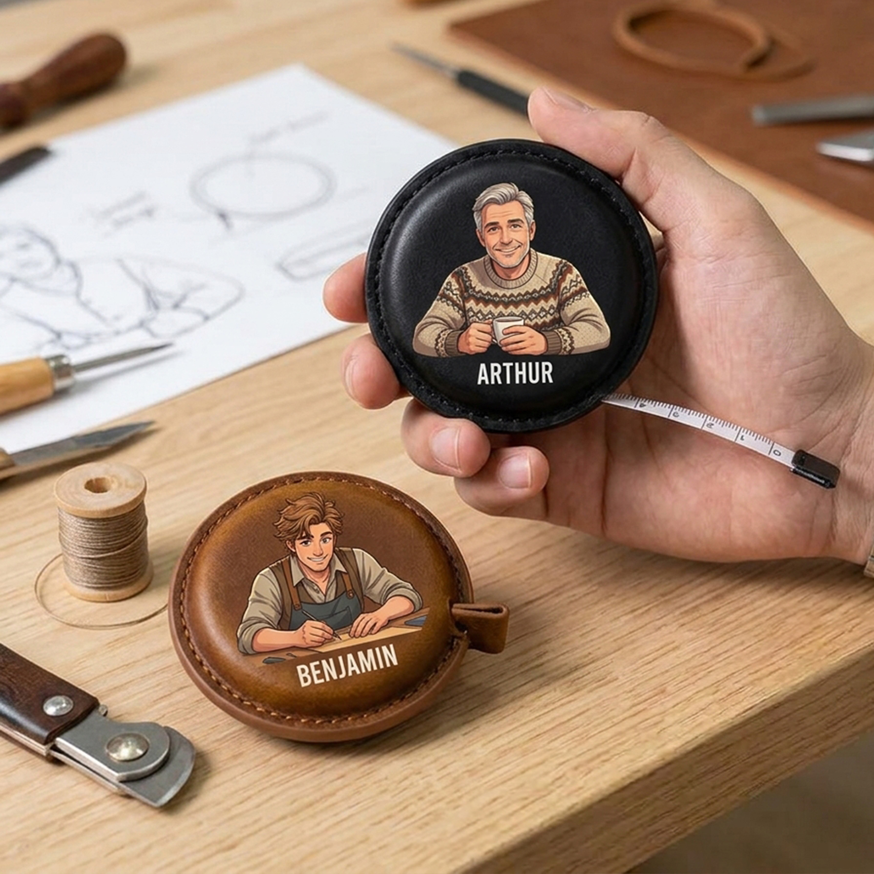 Personalized Leather Tape Measure