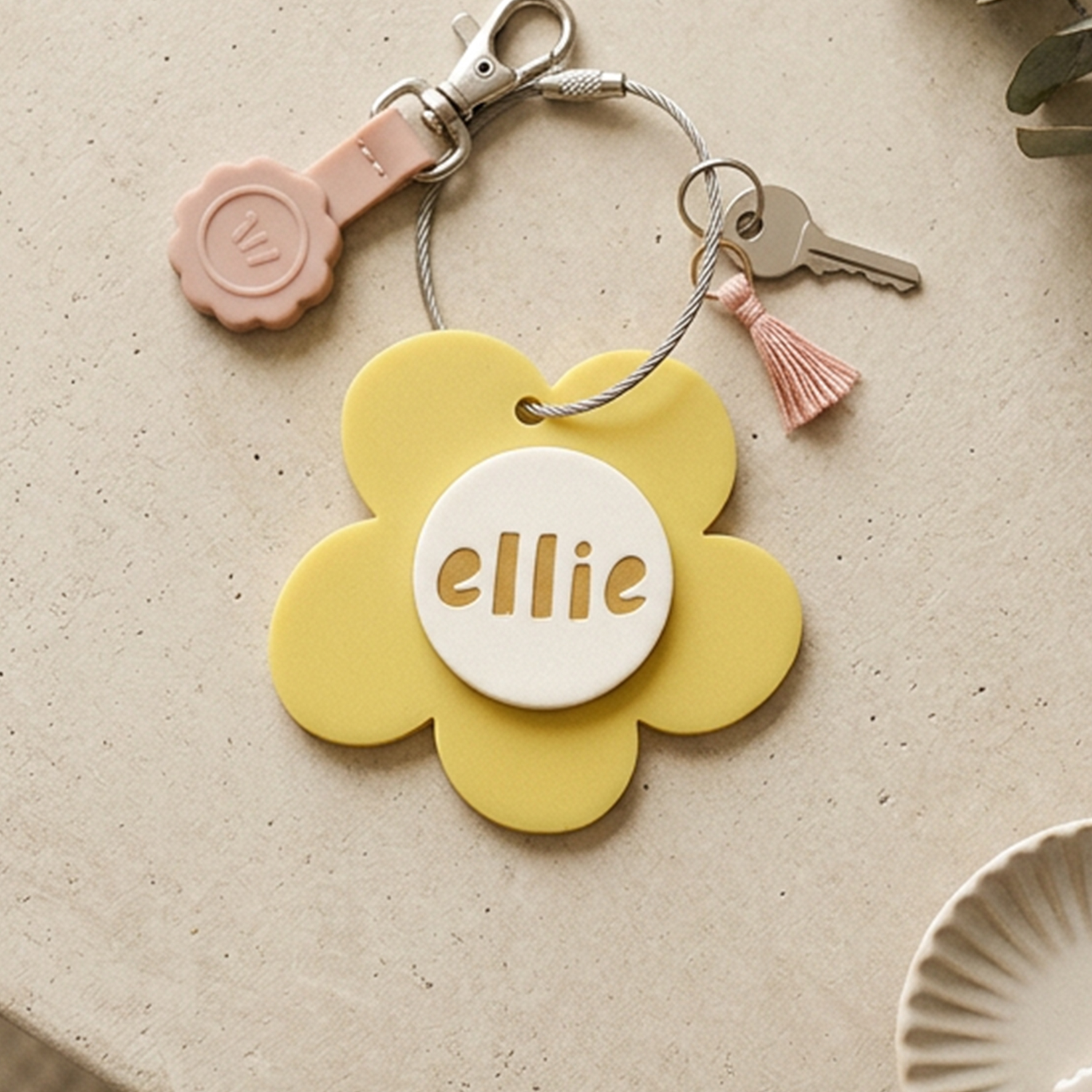 Personalized Flower Keychain Bag Ornaments