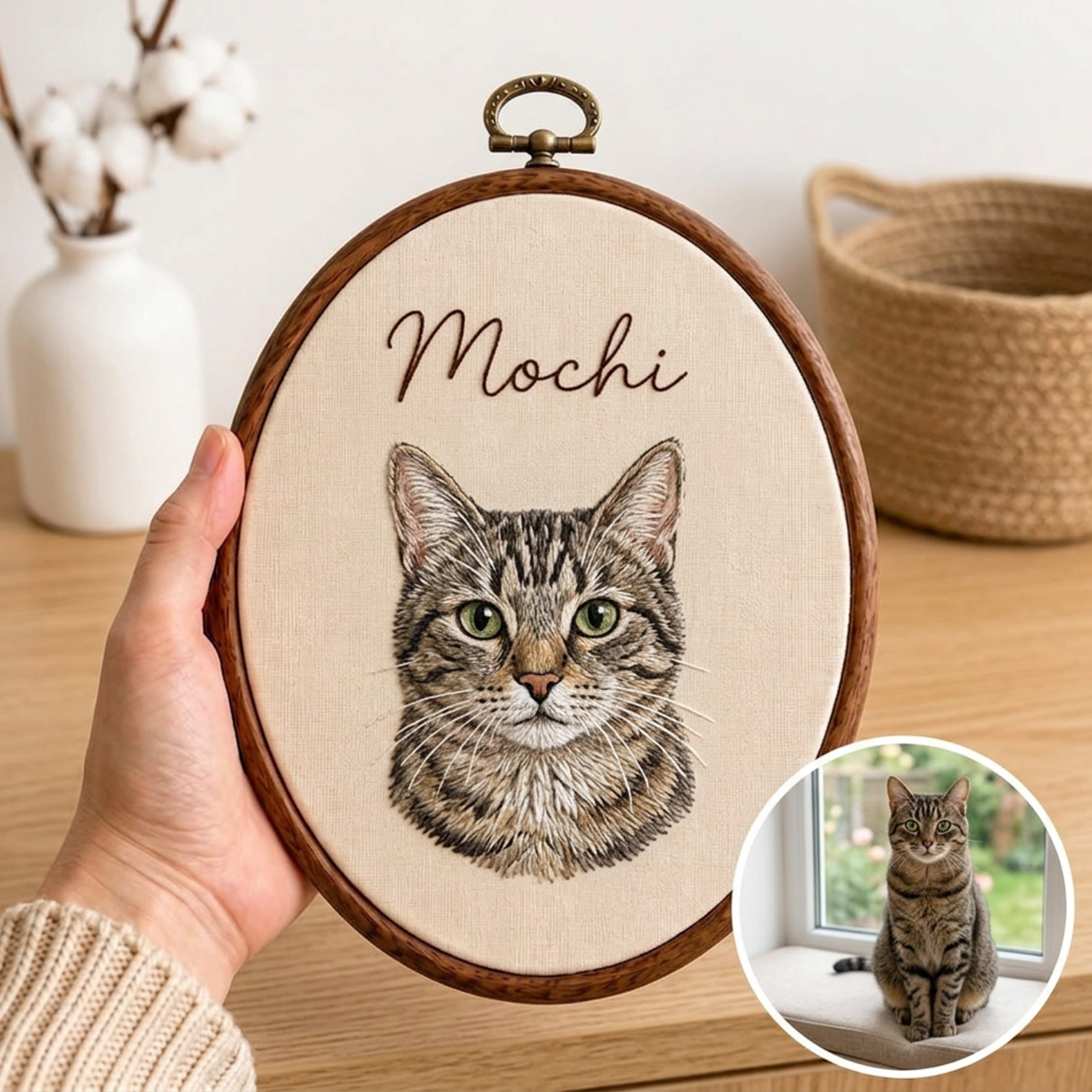 Custom Embroidered Pet with Name Frame