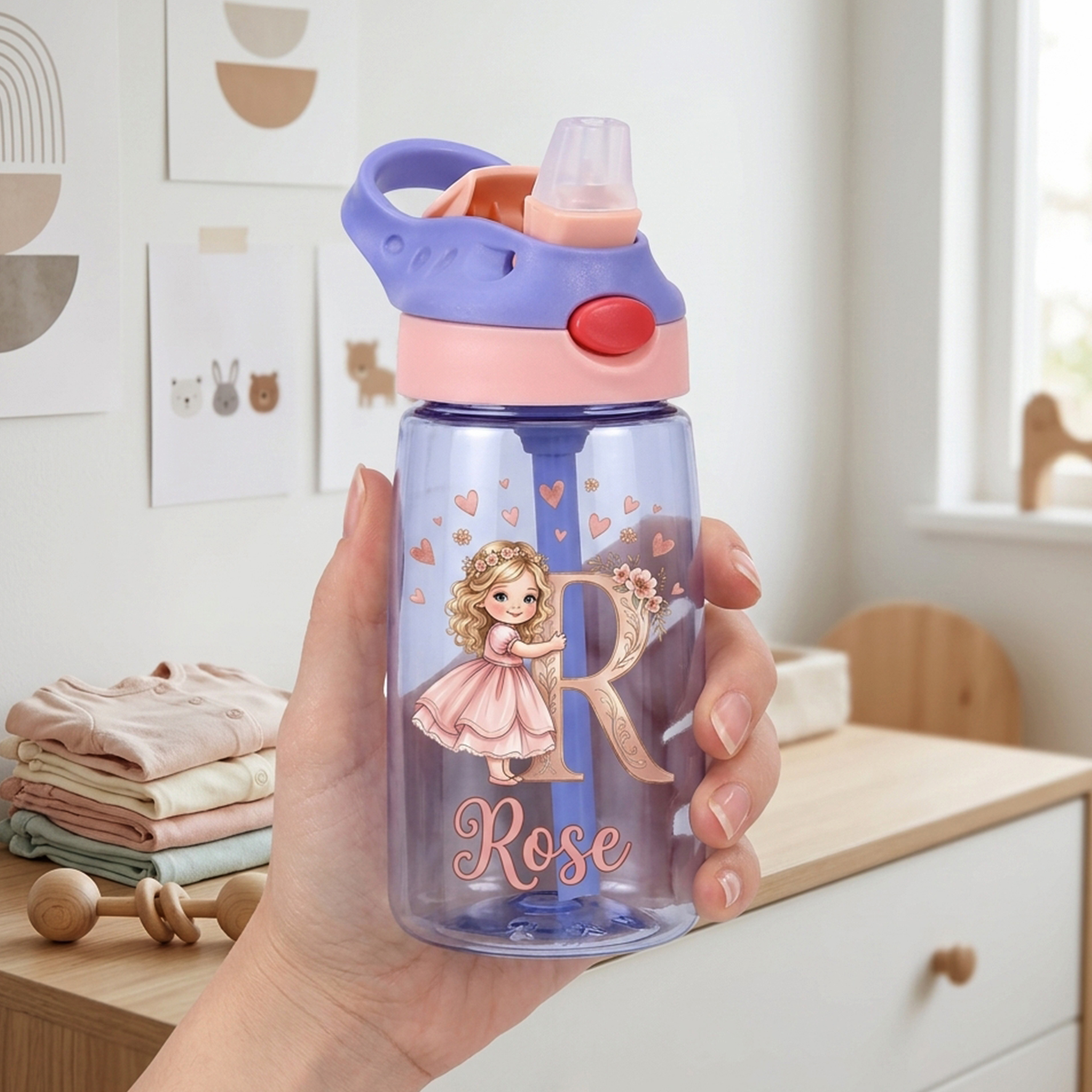 Custom Initial Straw Cup for Kids
