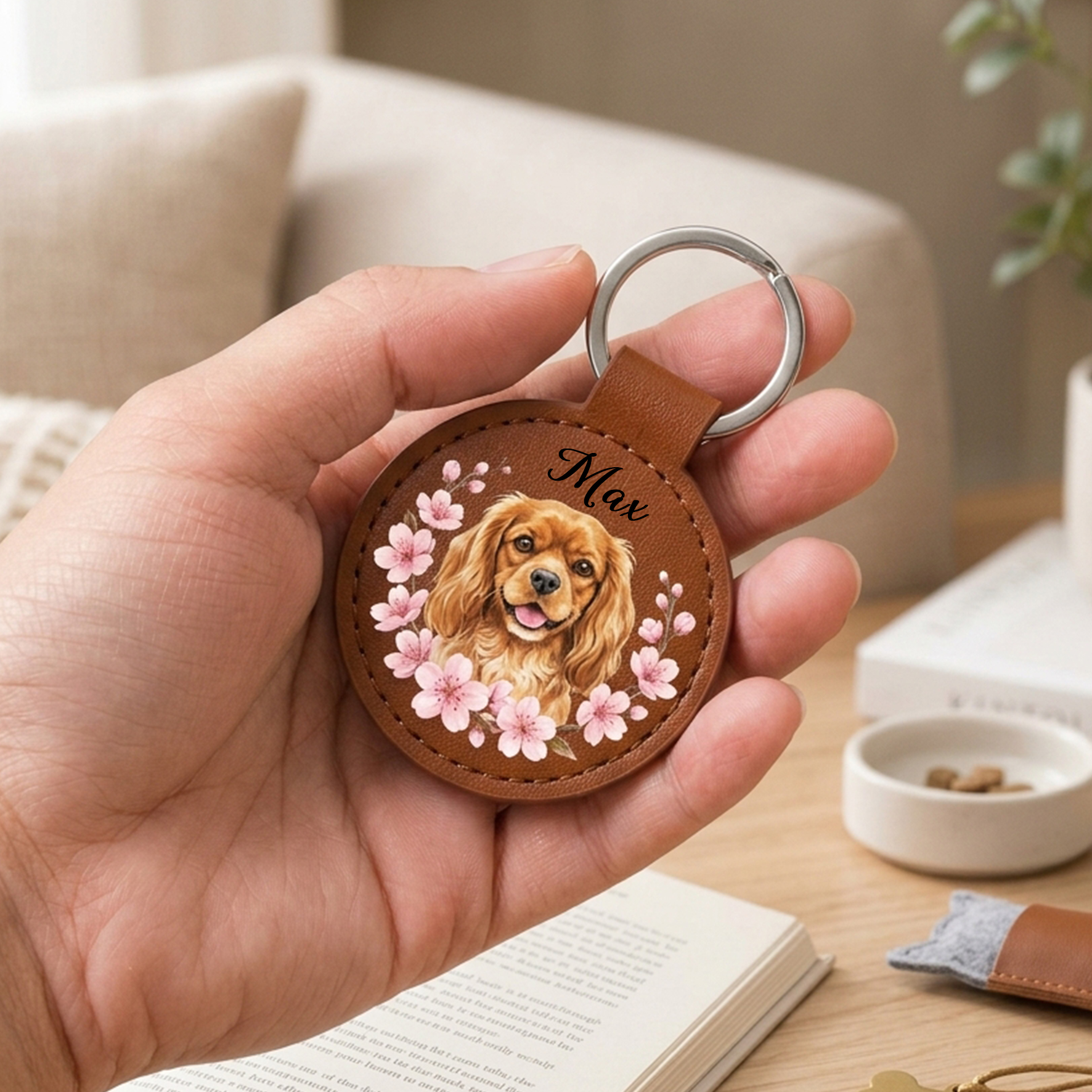 Custom Pet Leather Keychain