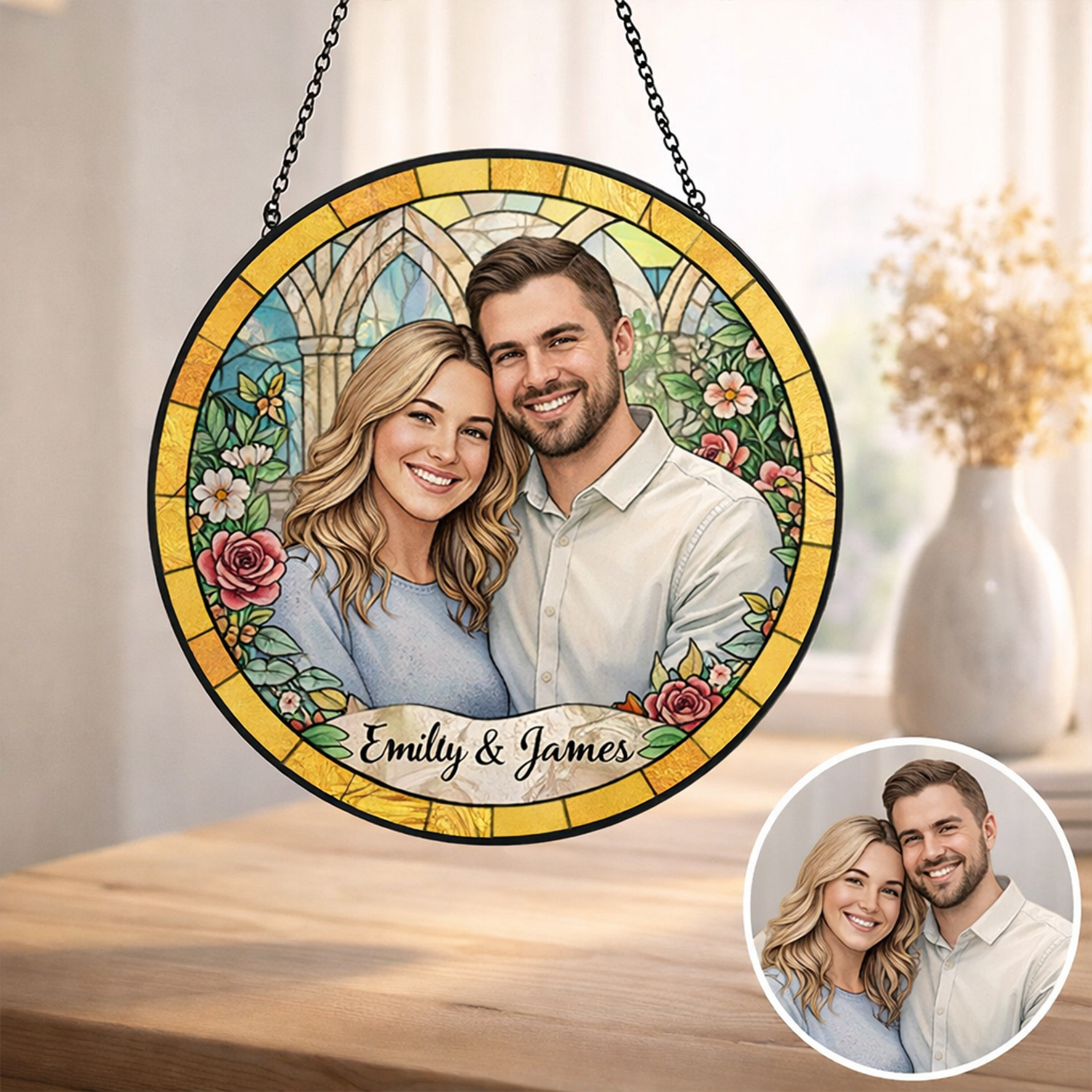 Personalized Suncatcher Stained Glass Ornaments