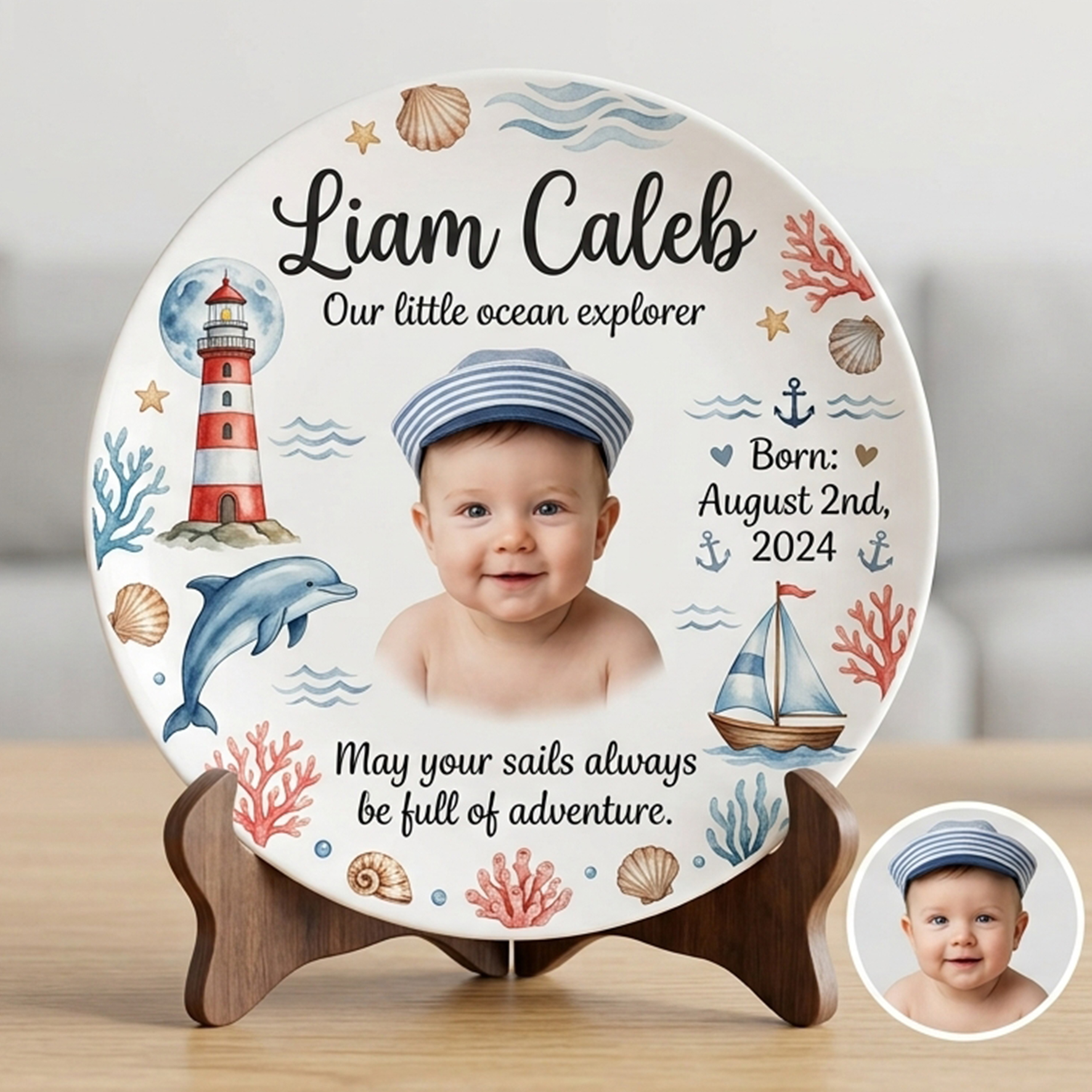 Personalized Dish Ornaments for Baby Couple Pet