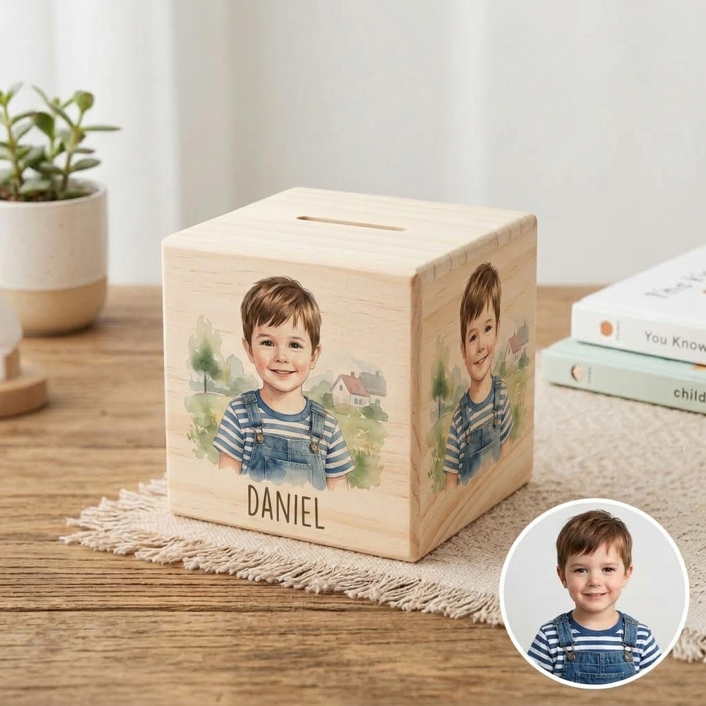 Personalized Wooden Piggy Bank